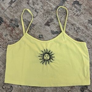 Yellow Sun Starburst Cami Vintage Y2K Medium